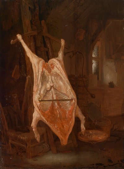 Das geschlachtete Schwein von Circle of Isaac van Ostade